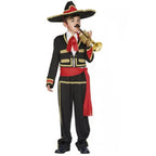 Mexican Mariachi Costume Sombrero Day of The Dead Halloween Cosplay Outfit For Kids Adults - Azufun
