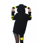 Pocket Monster Pokemon Umbreon Eevee Yellow Black Kigurumi Hoodie Coat - Azufun