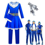 Zombies 3 Blue Cosplay dress Jumpsuit Costume Bodysuit Outfits for kids - Azufun