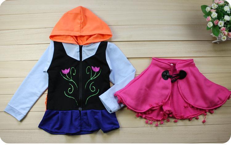 Kids Frozen Anna Elsa Sweat shirt hoodie Cosplay Jacket - Azufun