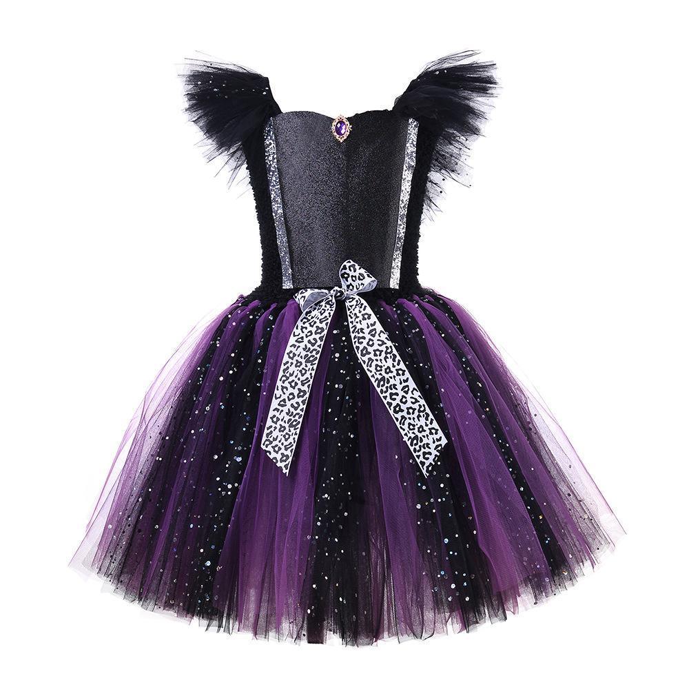 Maleficent Tutu Dress for Baby Girl Halloween Cartoon Costume - Azufun