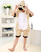 Leopard Print bear kids Animal Onesies Pajamas Costume - Azufun