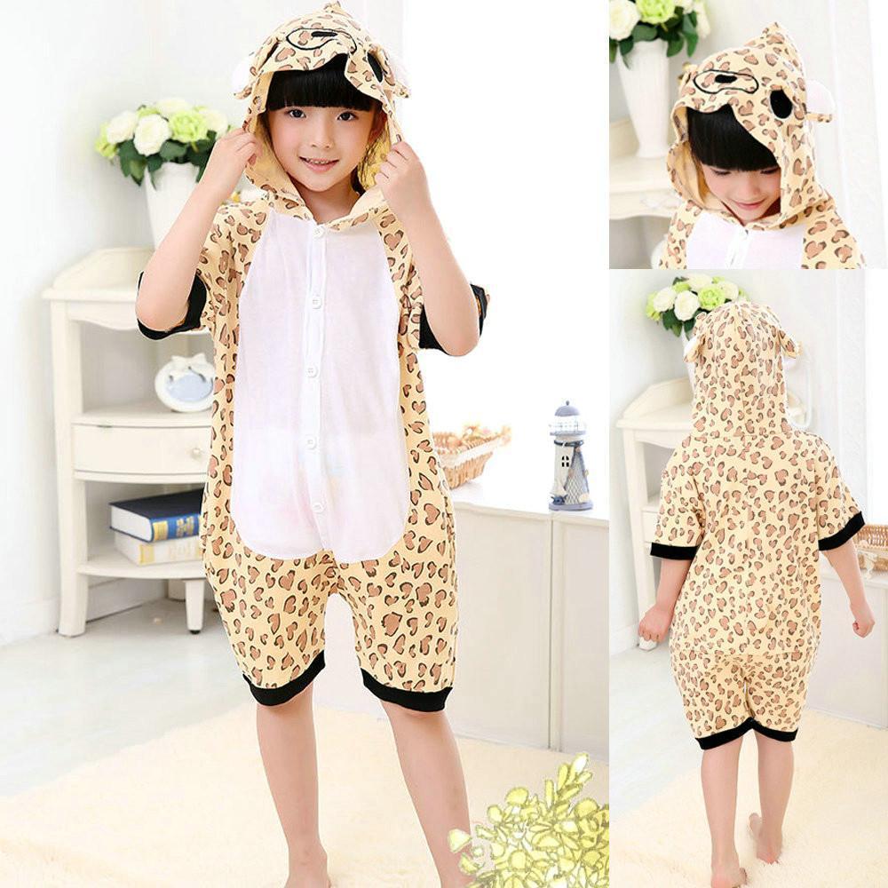 Leopard Print bear kids Animal Onesies Pajamas Costume - Azufun
