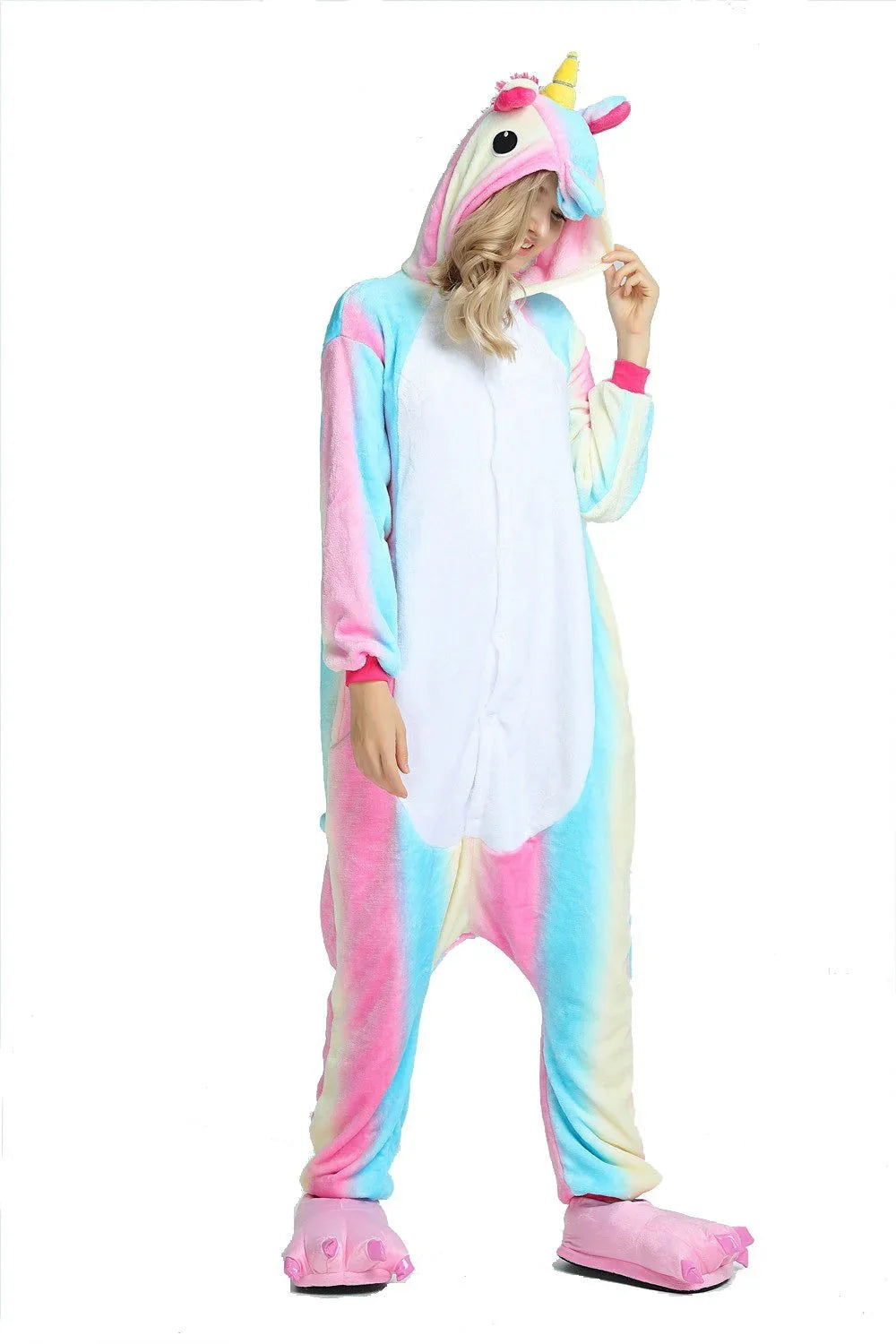 Lilac Rainbow Unicorn Kigurumi Onesies Pajamas Sleepwear - Azufun