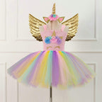 Mesh Handwork with Headgear Unicorn Party Tutu Dress for Girl - Azufun