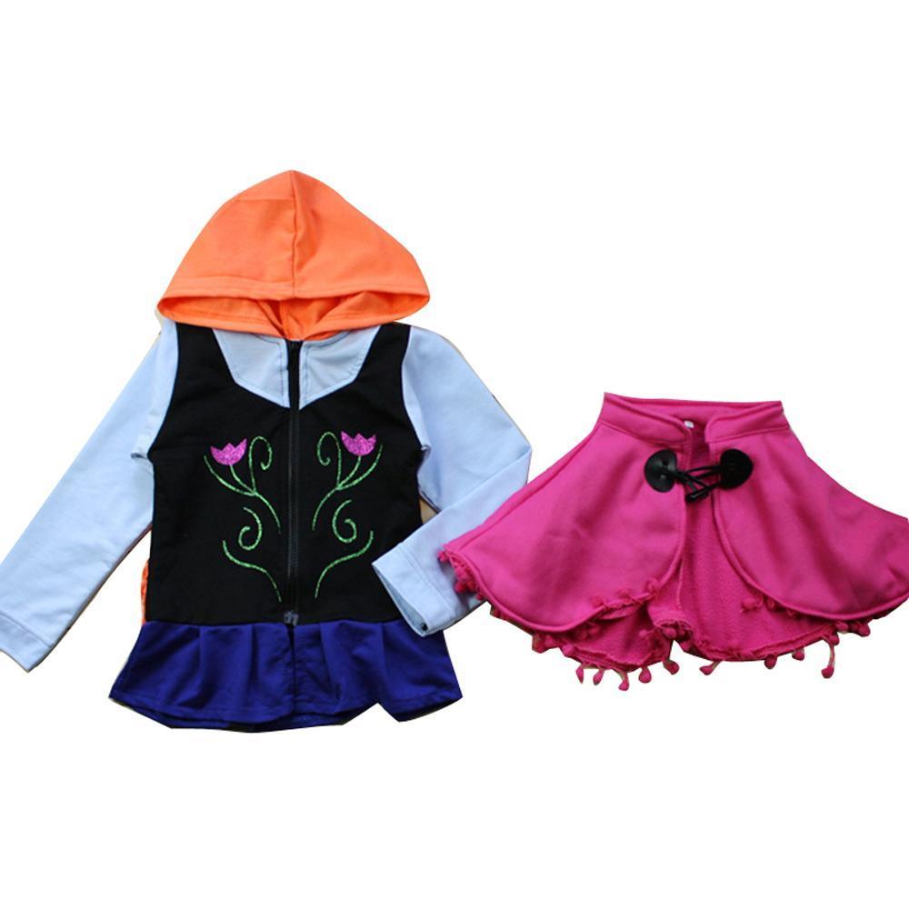 Kids Frozen Anna Elsa Sweat shirt hoodie Cosplay Jacket - Azufun