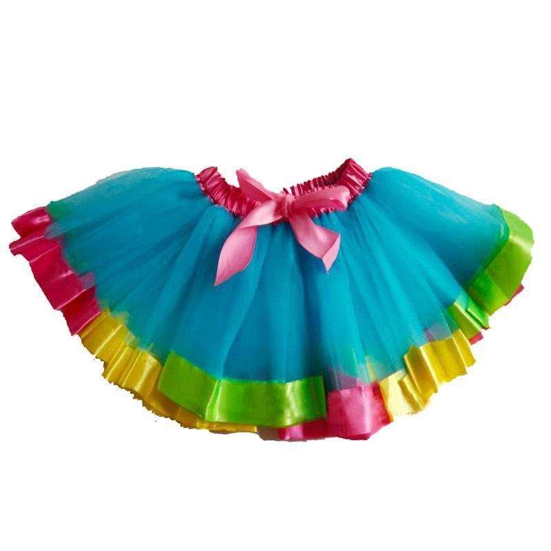 Girls Unicorn Rainbow Tutu Skirt Colorful Skirt Dress Ballet Tiered - Azufun