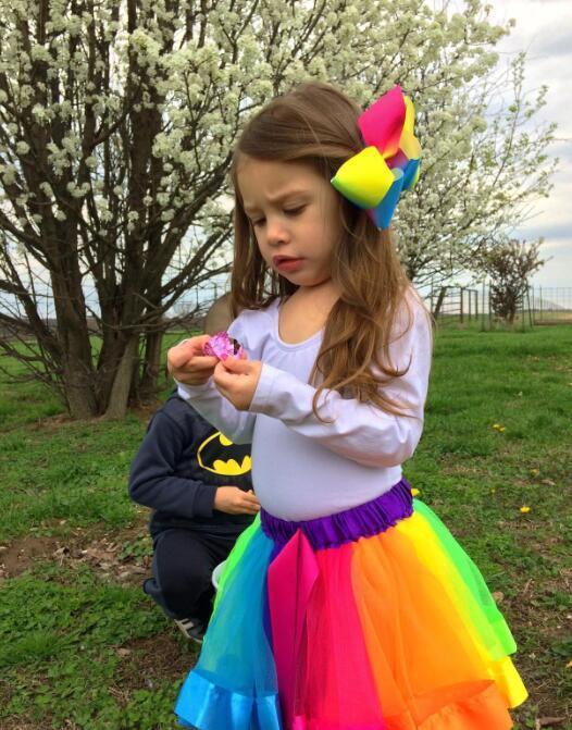 Girls Unicorn Rainbow Tutu Skirt Colorful Skirt Dress Ballet Tiered - Azufun