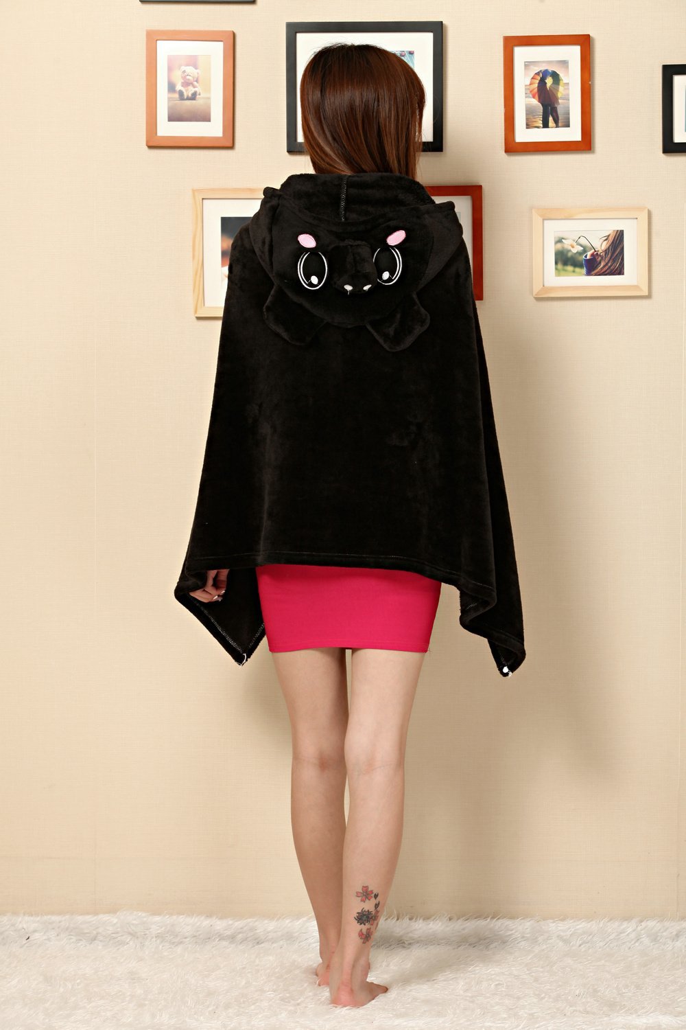 Animal Kigurumi Black Pig Cosplay Costume Hoodie Cloak - Azufun