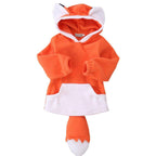 Kids Polar Fleece Animal Fox Cartoon Hooded Coat Jacket - Azufun