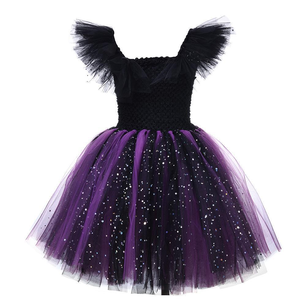 Maleficent Tutu Dress for Baby Girl Halloween Cartoon Costume - Azufun