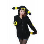 Pocket Monster Pokemon Umbreon Eevee Yellow Black Kigurumi Hoodie Coat - Azufun