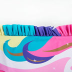 Girls One Piece Swimsuit Long Sleeve Unicorn Bathing Zip Suit with Hat - Azufun