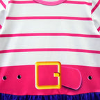 Fancy Nancy Cosplay Striped Long Sleeve Dress for Kids - Azufun