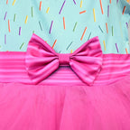 Fancy Nancy Pink Princess Dress Cosplay Performance Costume Mask 4 Pieces Set - Azufun