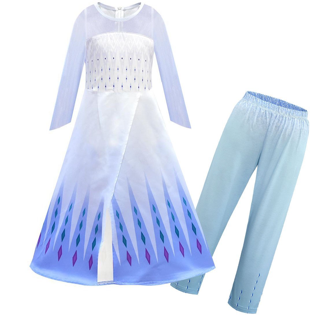 Elsa Show Yourself into the Unknow White Dress Frozen 2 For Toddler Girls - Azufun