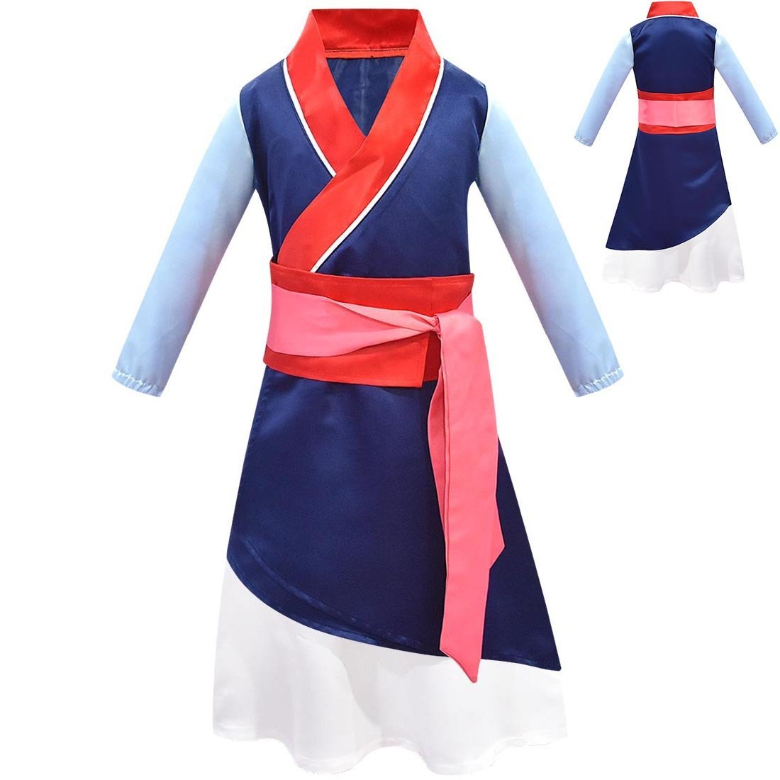 Hua Mulan Princess Girls Dress Up Costume Kids Halloween Cosplay Party dress 2022 - Azufun