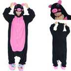 Adult Black Pig Animal Kigurumi Pajamas Hoodie Costume - Azufun