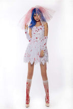 Halloween Zombie Corpse Bride Costume Vampire Dress - Azufun
