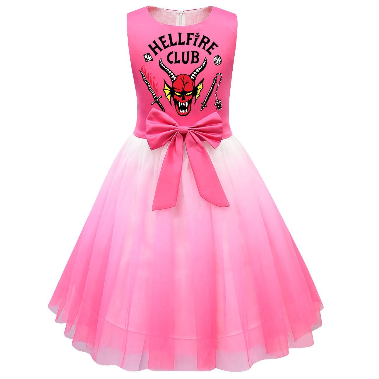 girls' Stranger Things 4 printed costumes tutu sleeveless dress for kids - Azufun
