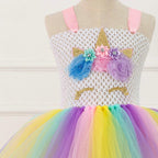 Mesh Handwork with Headgear Unicorn Party Tutu Dress for Girl - Azufun