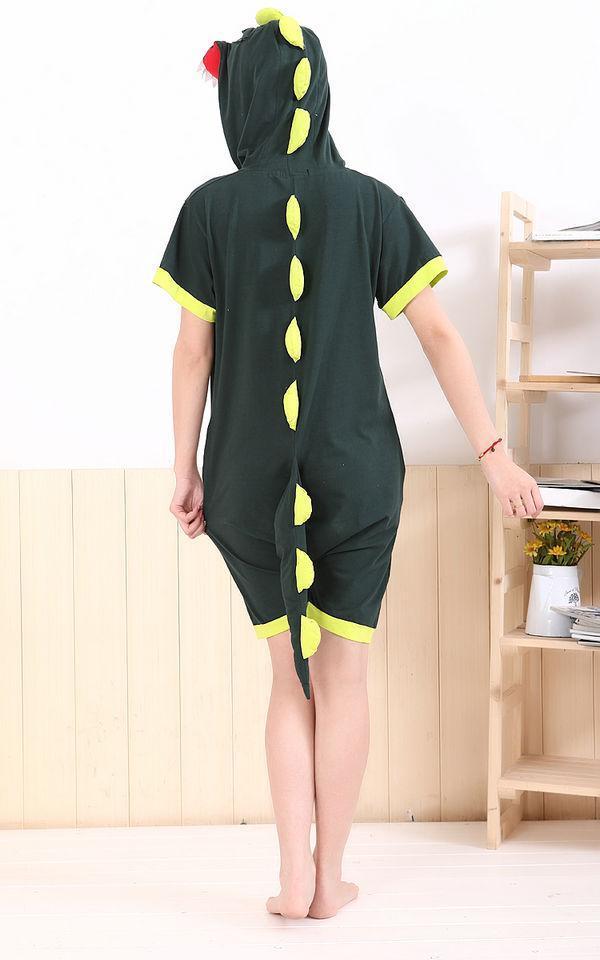 Green Dinosaur Pajamas Animal Onesie Costume Kigurumi Adult - Azufun