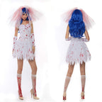 Halloween Zombie Corpse Bride Costume Vampire Dress - Azufun