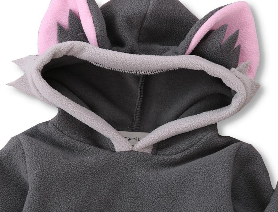 Kids Polar Fleece Animal Fox Cartoon Hooded Coat Jacket - Azufun