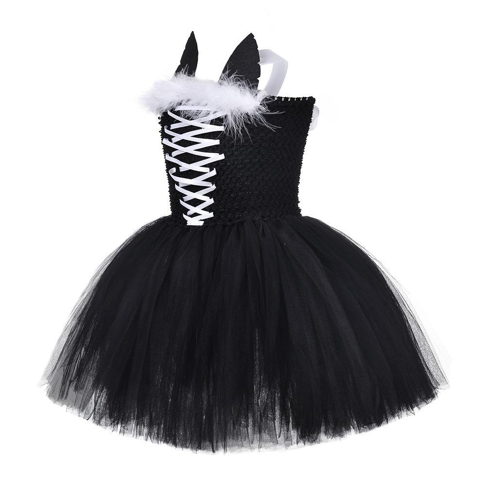 cute cat black Tutu Dress for Baby Girl Halloween Cartoon Costume - Azufun
