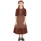 Brown wolf granny maid cosplay costumes colony girl dress for Kids - Azufun