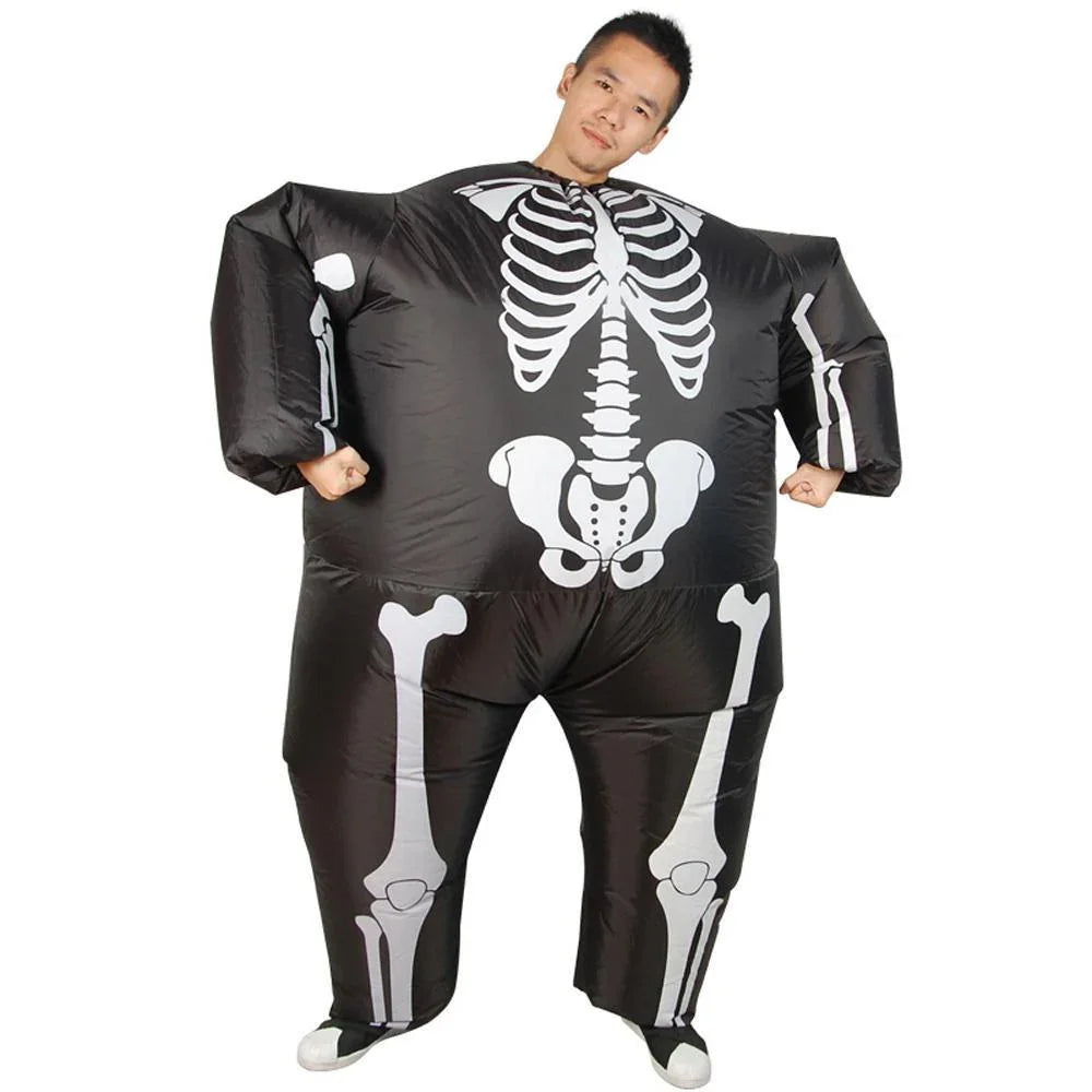Men's Inflatable Skeleton Costume Suit Halloween Party Wear - Azufun