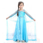 Frozen Elsa Cosplay Party Show Long sleeve Princess Dress for Girl - Azufun