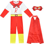 Kids Ryan's World Red Titan Jumpsuit Cosplay Costume Jumpsuit and cloak for Children - Azufun