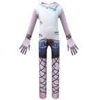 Kids white Trolls2 Queen Barb Christmas Cosplay Zentai Suit Costume Children Jumpsuit Bodysuit Outfits - Azufun