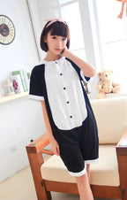 Blink Panda Pajamas Animal Onesie Hoodie Kigurumi Short Sleeve - Azufun