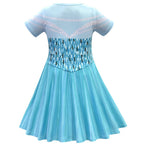 Frozen Girls Dresses Cartoon Cosplay Snow Queen  Princess Elsa For Kids - Azufun