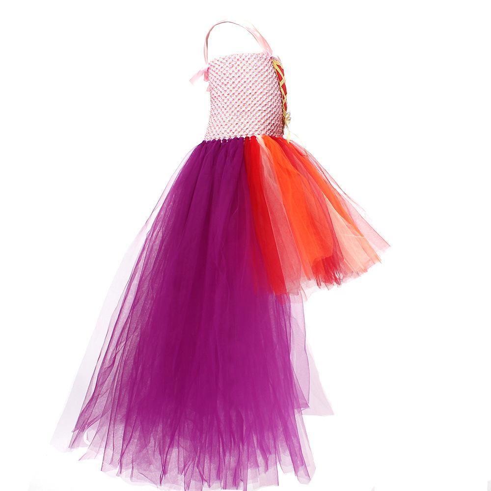 Girl Hocus Pocus Sanderson sisters Winifred Sarah Mary Tutu Dress for kids Halloween Cartoon Costume - Azufun