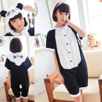 Blink Panda Pajamas Animal Onesie Hoodie Kigurumi Short Sleeve - Azufun