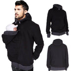 Kangaroo Men Dad Baby Carrier Coat Hoodie Jacket Hooded Sweater - Azufun