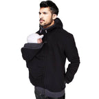 Kangaroo Men Dad Baby Carrier Coat Hoodie Jacket Hooded Sweater - Azufun