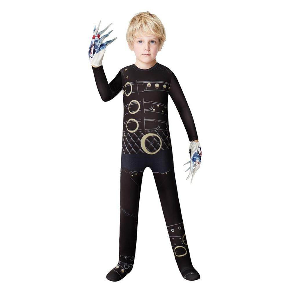 Kids Edward scissorhands costume Jumpsuit Halloween - Azufun