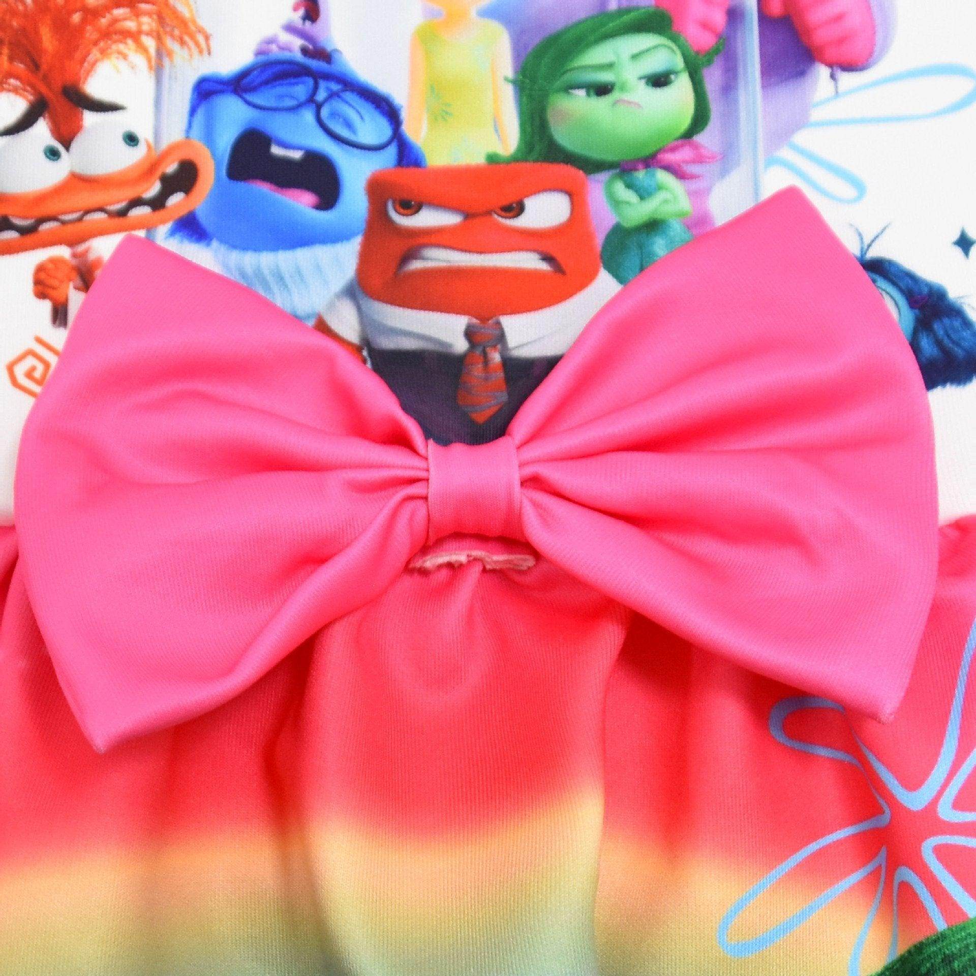 Kids' Inside Out 2 Dress All characters Girls' Movie Costume for Parties and Play - Azufun