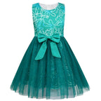 Kids' Inside Out Disgust Tutu Dress Cosplay Princess Gown with Bag and Mask - Azufun