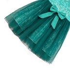 Kids' Inside Out Disgust Tutu Dress Cosplay Princess Gown with Bag and Mask - Azufun