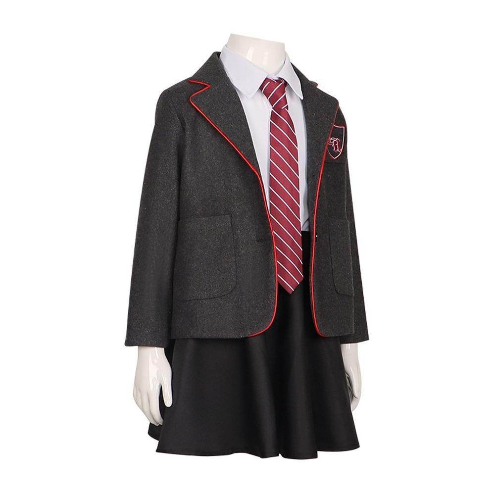 Kids Matilda Musical Cosplay Costume Outfit Girls School Uniform Suit Jacket Shirt Skirt Tie Party Stage Full Set - Azufun