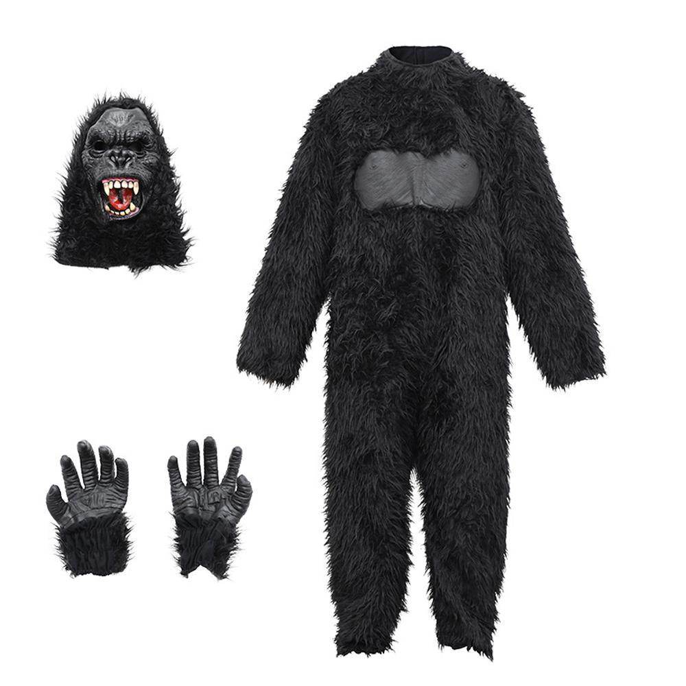 King Kong Chimpanzee Animal Adult Jumpsuit Cosplay Costume Carnival - Azufun