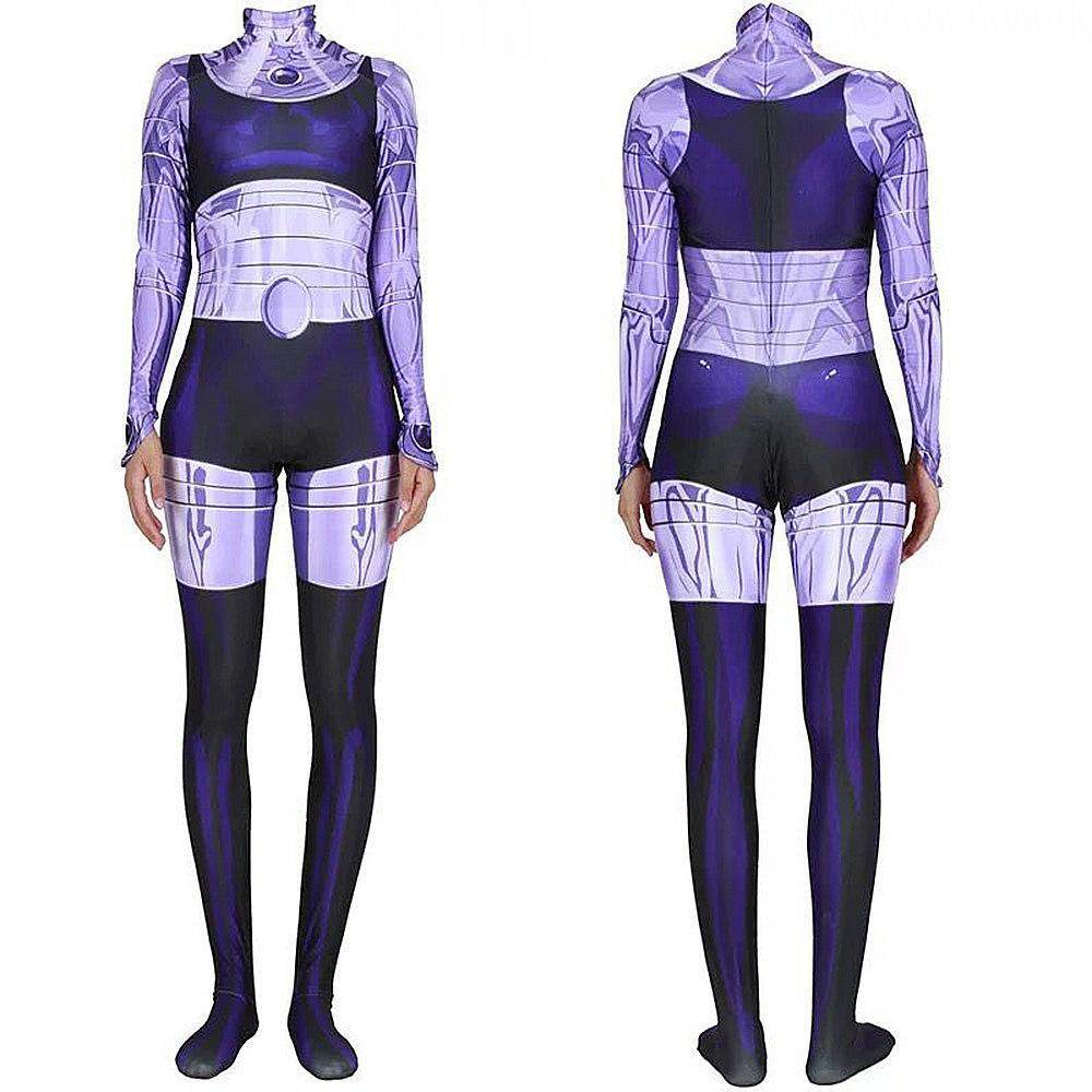 Komand'r Blackfire Costume Jumpsuit Bodysuit Titans Cosplay Halloween - Azufun