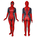 Lady and Men Kids Deadpool 3 Bodysuit Costume 2024 Deadpool Wolverine Red With Mask - Azufun