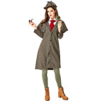 Lady Sherlock Holmes Cosplay Costume Halloween Coat Outfits Women - Azufun