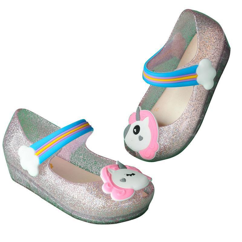 BuyLed Unicorn Shoes Kids Glitter Shoes Mary Jelly Flats Shoes For Girls Now Cheaper With 3 - 5 Days Ship - PajamasBuy